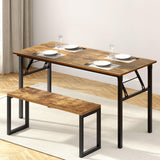 Need Home Office Desk Large Computer Desk 60 inch Sturdy Table Foldable Desk Gaming Computer Table No Assembly Required, Rustic Brown&Black Frame AC5FB(152.4 * 60) Need