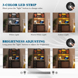 WOOVIVS LED Study Desk with Hutch and Drawer, Home Office Desk with Outlet, Computer Desk with Charging Station, Writing Desk for Bedroom, Workstation for Small Space (Black) WOOVIVS