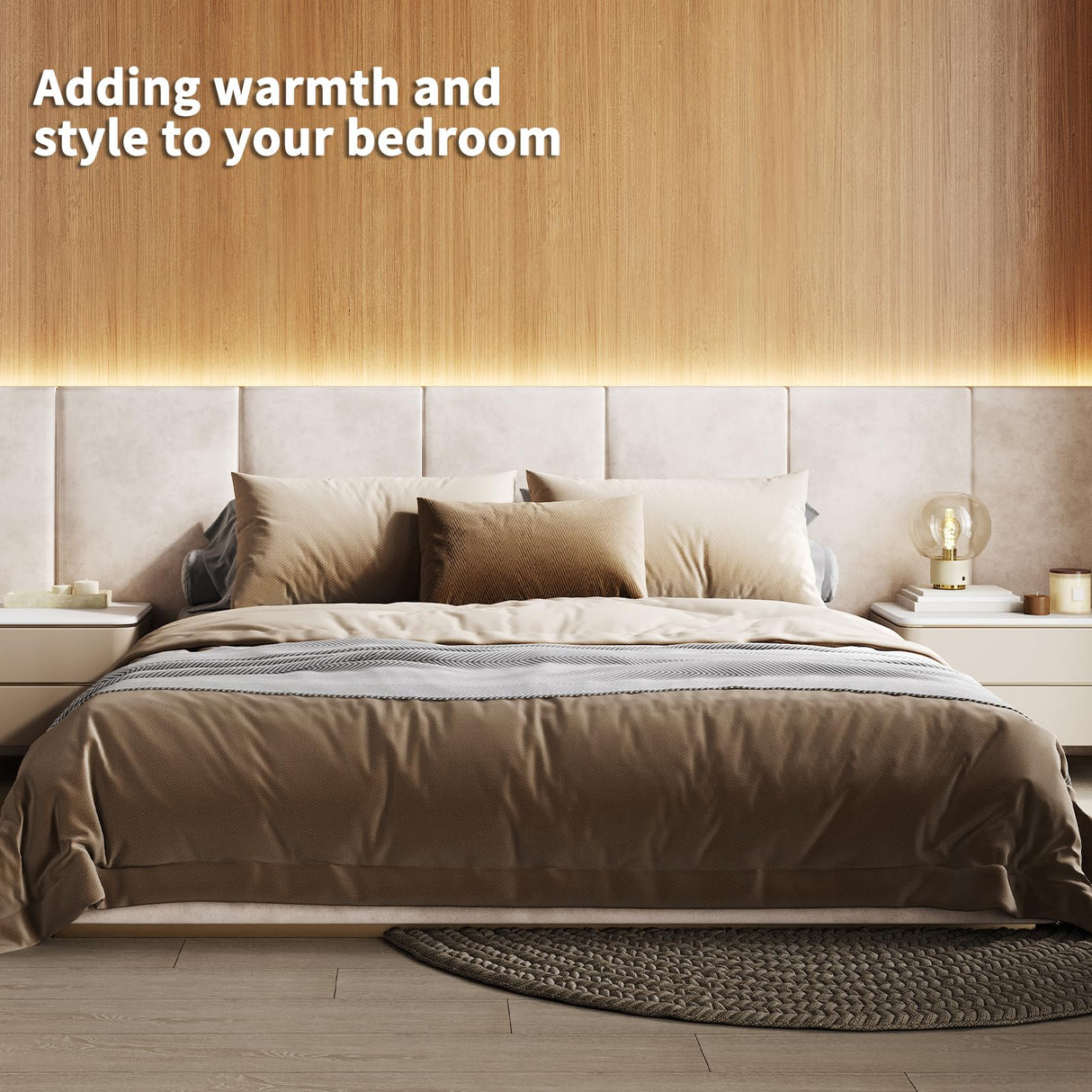 Art3d LED Recessed Lighting Kit - 6pcs Self-adhesive White LED Light with Smart Switch, 3000k Touching Switch Light for Wood Slat Wall Panels, Headboards, Stairs, Home decor, Under Cabinet Strip Light Art3d