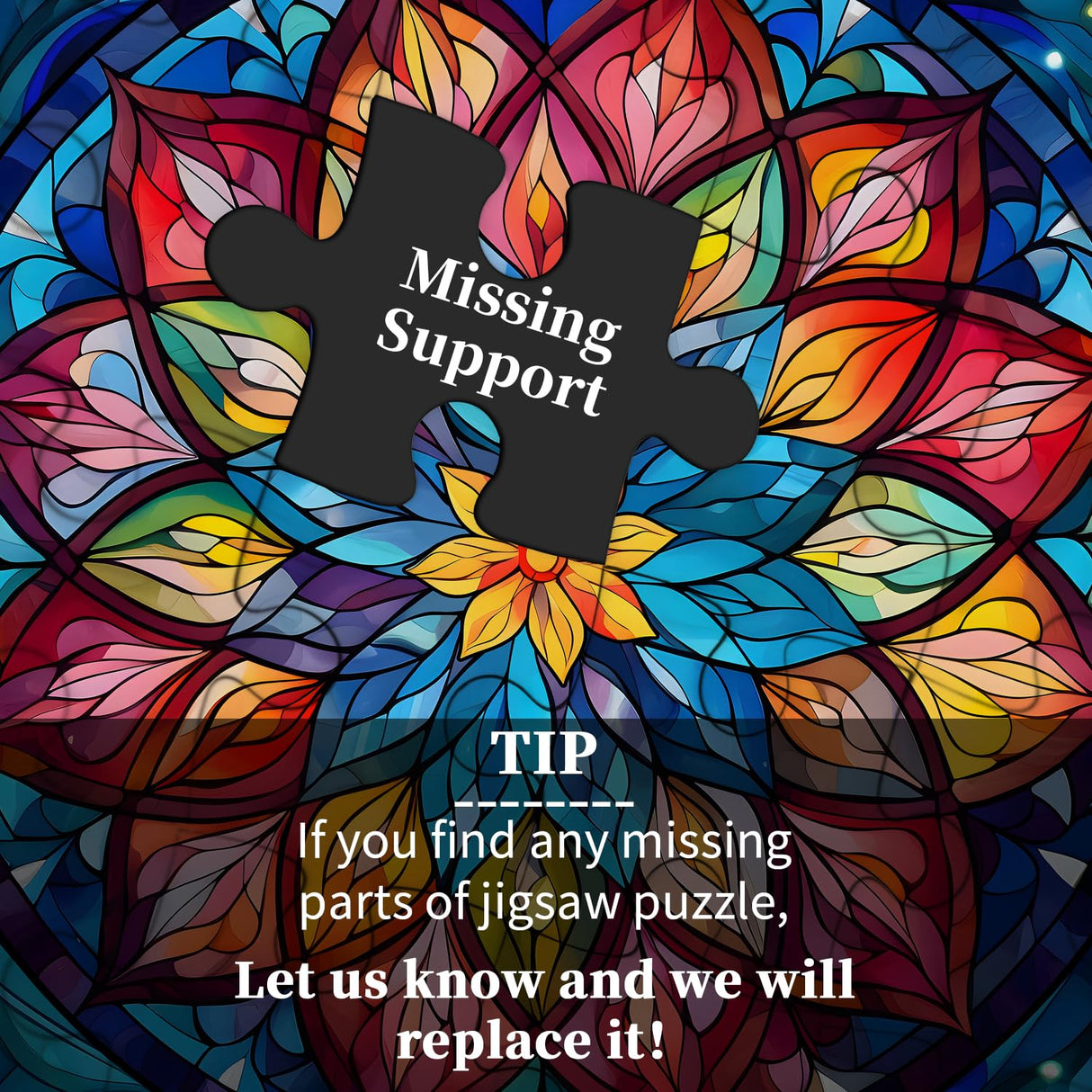 Stained Glass Puzzle Mandala Puzzle for Adults 1000 Pieces, Colorful Mandala Flower Puzzle Art, Impossible Hard Difficult Challenging Jigsaw Puzzles for Adults PICKFORU