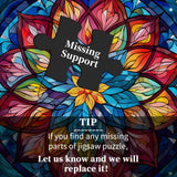 Stained Glass Puzzle Mandala Puzzle for Adults 1000 Pieces, Colorful Mandala Flower Puzzle Art, Impossible Hard Difficult Challenging Jigsaw Puzzles for Adults PICKFORU