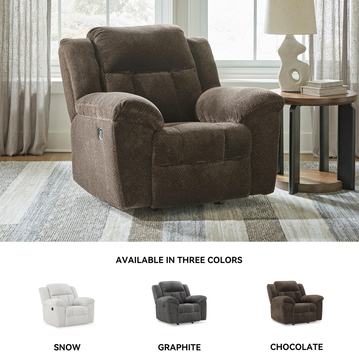 Signature Design by Ashley Frohn Urban Manual Rocker Recliner with Pillow-Top Arms, Dark Brown Signature Design by Ashley
