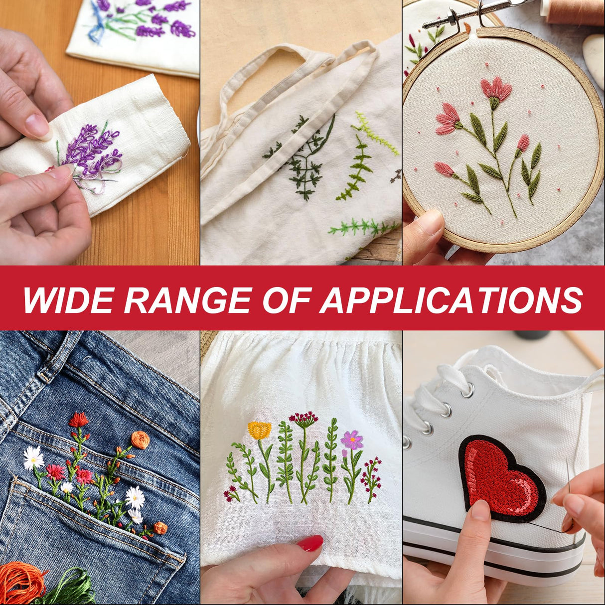 Flower Water Soluble Embroidery Patterns, 25 Pcs Stick and Stitch Embroidery Papers Wash Away Pre-Printed Floral Pattern Transfers, Customized Gift for Hand Sewing Lover Beginners INCOK