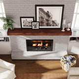 Weyderk Fireplace Mantel, 72 in Handcrafted Mantel Shelf for Over Fireplace, Wood Mantel with Invisible Heavy Duty Metal Bracket, Wood Floating Shelves, Brown Weyderk