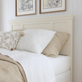 Home Styles Naples White Queen Headboard with Mahogany Wood Solids, Brush Stroke Finish, Raised Panel Design, and Rich White Finish homestyles