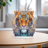 GHHKUD Tiger Diamond Painting Desktop Ornament for Adults, Stand Up Animals Diamond Art Ornaments Double Sided, DIY Special Diamond Gem Craft Art Tabletop Placement Board Kit for Home Decor GHHKUD