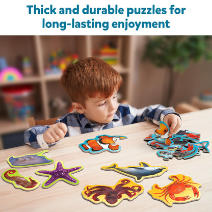 Skillmatics Step by Step Puzzle - 41 Piece Underwater Animal Jigsaw & Toddler Puzzles, Educational Montessori Toy for Boys & Girls, Gifts for Kids Ages 3, 4, 5 and Up