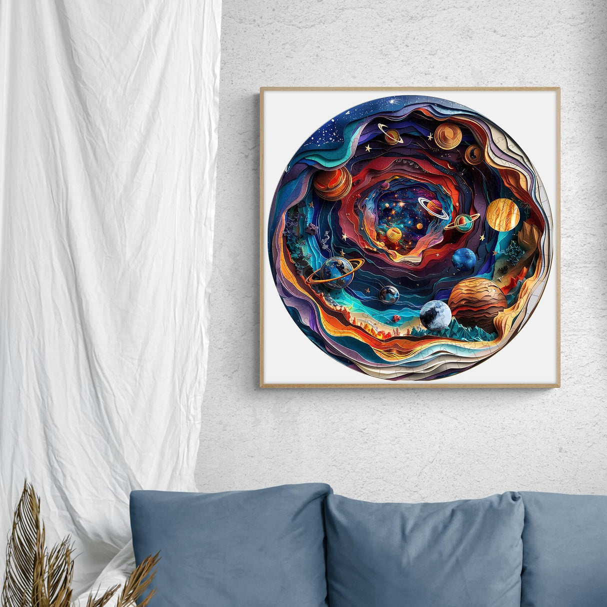 Wooden Puzzle for Adults-3D Visual Effect UniverseUnique Shape Advanced Wooden Jigsaw Puzzle for Adults and Kids,Best Gift,Wood Puzzles,Challenge Wooden Jigsaw Puzzle (Universe, Small) Welsky