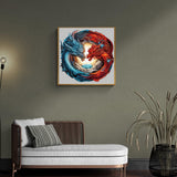 WOODBESTS Wooden Puzzle for Adults, Yin-Yang Dragon Puzzle (M, 200pcs, 11.3"x10.9") Beautiful Wooden Box, Wooden Jigsaw Puzzles Unique Shape, Birthday Gifts for Adults and Kids Family Game WOODBESTS