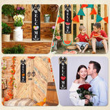 Sintuff Welcome Sign for Front Door Interchangeable Porch Sign with 24 Pcs Holiday Icons Home Farmhouse Welcome Outdoor Seasonal Rustic Sign for Spring Easter St Patrick's Day(Black) Sintuff