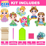 Labeol Arts and Crafts for Kids Ages 8-12 - Creat Your Own GEM Keychains-5D Diamond Art by Numbers GEM Art Kits for Kids Girls Toddler Crafts Age 6-7 6-8 10-12 (Princess) Labeol