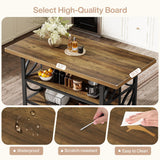 Tribesigns Kitchen Island with Storage, 62.99-Inch Kitchen Island Table with 2 Shelves and Large Worktop, Industrial Bar Table, Easy to Assemble, Rustic Brown (Stools Not Included) Tribesigns