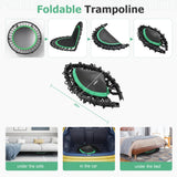 HYD-Parts 40" Foldable Fitness Trampoline for Adults with 32 Bungee Cords 450lbs, Portable Exercise Mini Trampoline, Small Rebounder Indoor/Outdoor, Quiet Workout Equipment HYD-Parts