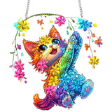 SKRYUIE Hanging Diamond Art Kits for Adults Cat, DIY Window Pendant Diamond Painting Kit Sun Catcher, Special Shaped Crystal Acrylic Double Sided, Porch Outdoor Garden Ornament 7.72 x 7.37 Inch SKRYUIE