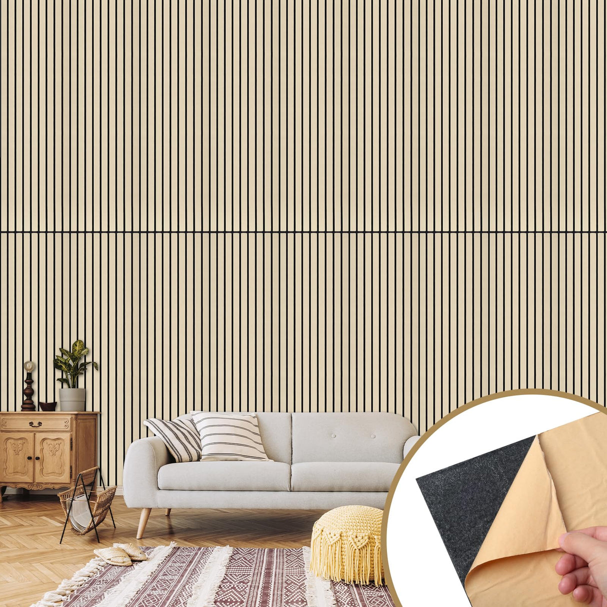SDLDEER 10 Pack Acoustic Panels, 48"X 12"X 0.4" Sound Proof Panels for Walls, Self-Adhesive Acoustical Wall Panels, Sound Proofing Panels Acoustic Treatment for Home Office Decoration SDLDEER