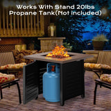 Jocoevol 28'' Propane Fire Pit Table – 50,000 BTU Outdoor Gas Fire Pit for Patio, Deck, and Garden, CSA Certified Multipurpose Fire Table with Cover and Lava Rock Jocoevol