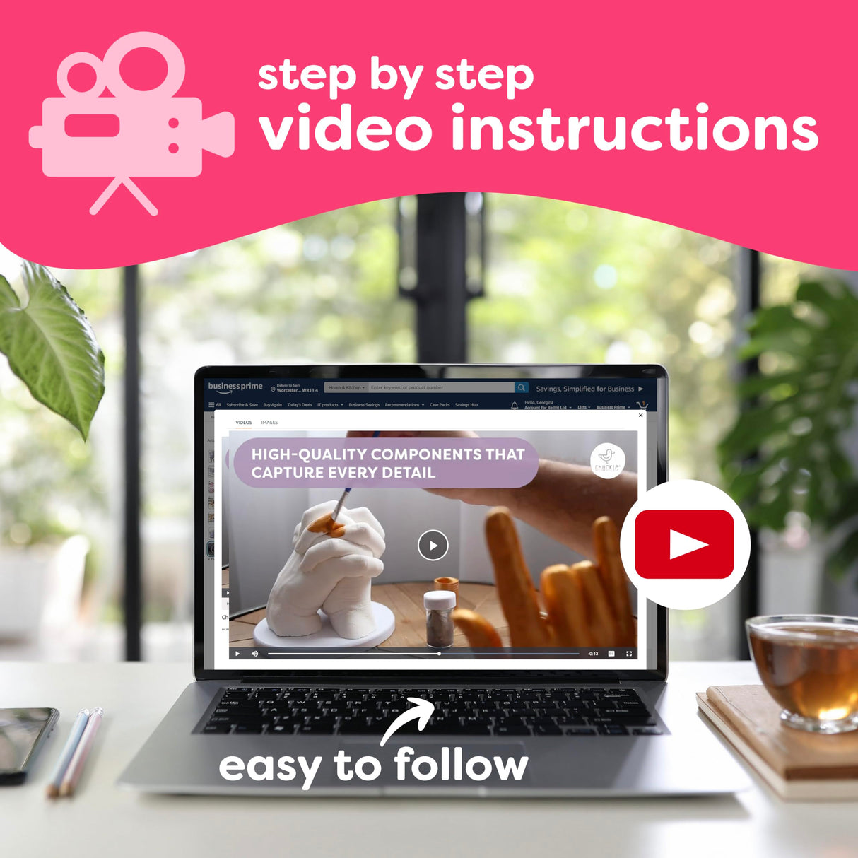 chuckle - Holding Hand Casting Kit for Couples with Base & Paints, Hand Sculpture Hand Molding Kit, Hand Mold Kit Couples Activities - Gift for Fathers Day, Women for Wedding, Anniversary, Valentines chuckle