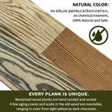 Luxdecor Real Reclaimed Wood Planks for Wall-10 Pieces Easy Nail-Up Shiplap Rustic Style 6" Wide Wood Shiplap Panels for Wall 19.44 Sq Ft (Natural Weathered Brown) Luxdecor