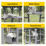 Aivituvin Catio Outdoor Cat Enclosure Large Walk in Cat Kennel Kitten Cage with Platforms and Small Houses Aivituvin