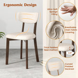 GOFLAME 5-Piece Dining Table Set for 4, Farmhouse Kitchen Table & 4 Upholstered Chairs with Rubber Wood Frame, Padded Seat, Curved Backrest, Space-Saving Dinette Set for Dining Room, Small Space GOFLAME