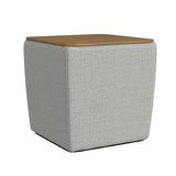 HomePop Home Decor Storage Ottoman with Wood Top|Upholstered Modern Square Storage Ottoman with Storage for Living Room & Bedroom, Gray Woven HomePop