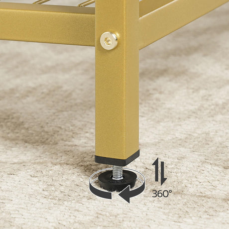 HOOBRO Corner TV Stand with Power Outlet for TVs up to 60", Modern 55" Corner TV Console Table with Open Shelves, Tempered Glass Media Entertainment Center for Living Room, Bedroom, Gold GD143UDS01 HOOBRO