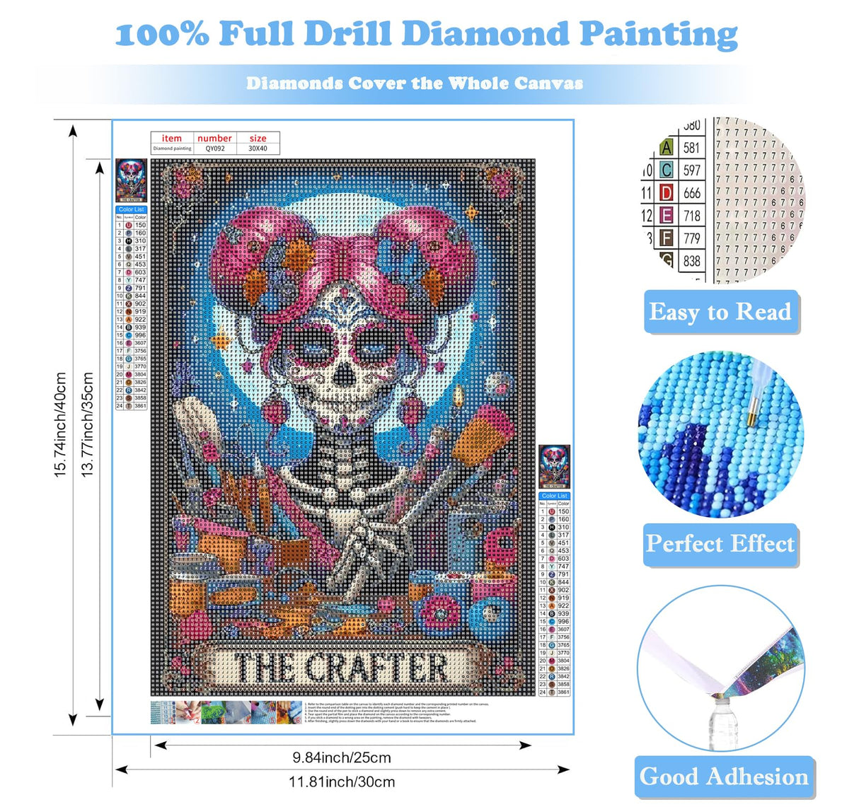 DIY Skull Diamond Art Kits for Adults, 5D Skeleton Diamond Painting for Beginners, Diamond Dot, Small Gem Painting, Full Drill Dimond Art Paintings Kit, Crafts for Adults, Home Wall Decor (12x16inch) Rekxtmo