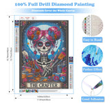 DIY Skull Diamond Art Kits for Adults, 5D Skeleton Diamond Painting for Beginners, Diamond Dot, Small Gem Painting, Full Drill Dimond Art Paintings Kit, Crafts for Adults, Home Wall Decor (12x16inch) Rekxtmo
