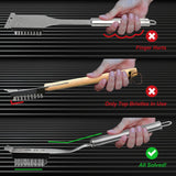 GRILLART Grill Brush and Scraper, Wire BBQ Grill Brush for Outdoor Grill, 16.5” Grill Cleaning Brush BBQ Grill Accessories, Safe Grill Cleaner Brush-Ideal Gift for Men/Dad BBQ Brush for Grill Cleaning GRILLART