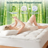 Love's cabin Full Size Mattress Topper, Rayon Derived from Bamboo, 900 GSM Mattress Topper Pad, Thick Pillow Top Mattress Pad with Stretches up 8"-20" Deep Pocket(54"x75") Love's cabin