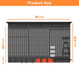 WALMANN 113 PCS Pegboard Wall Organizer Kit with Pegboard Hooks, Bins, Shelves, Pegboard Tools Storage System for Garage, Workbench, Modular Peg Board Tool Organizer Board with Hooks(Black) WALMANN