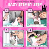 Pinch Perfect Trident Tumbler Clamp - Standard Size Adjustable Tumbler Sublimation Tool for Tumbler Sizes from 12oz - 40oz Skinny & Thick Tumblers (Pink) Pinch Perfect