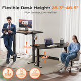 Huuger 55 x 28 Large Electric Standing Desk, Height Adjustable Computer Desk, 27.6" Deep Desktop, Stand up Gaming Office Table with 2 Hooks, 3 Preset Heights, for Home Office, Black Huuger