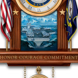 The Bradford Exchange United States Navy Mahogany-Finished Wood Toned Cuckoo Clock The Bradford Exchange