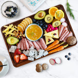 AZRHOM Large Walnut Wood Cutting Board for Kitchen 17x11 (Gift Box) with Juice Groove Handles Non-slip Mats Thick Reversible Butcher Block Chopping AZRHOM