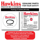 Hawkins Gasket for 3.5 to 8-Liter Pressure Cooker Sealing Ring, Medium, Black HAWKINS