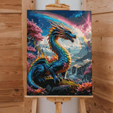 Lovepefe Dragon Paint by Numbers Kit for Adults Beginner with Framed Colourful Dragons Paint by Number Kits Acrylic On Canvas Easy Oil Painting Kit for Gift Home Wall Decor 12x16 Inch Lovepefe