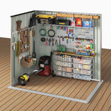 Aoxun 7x5 FT Lean to Shed Garden Metal Storage Shed with Lockable Doors Outdoor Bike Shed for Backyard, Patio, Poolside (Brown) Aoxun