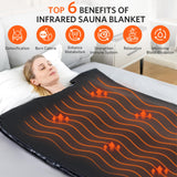 RRGFB Portable Infrared Sauna Blanket, Detox & Relaxation at Home, Adjustable Timer 1-60 Min, Temperature Range 95-167℉, 6 ft x 2.6 ft, Durable PU Leather Cover RRGFB