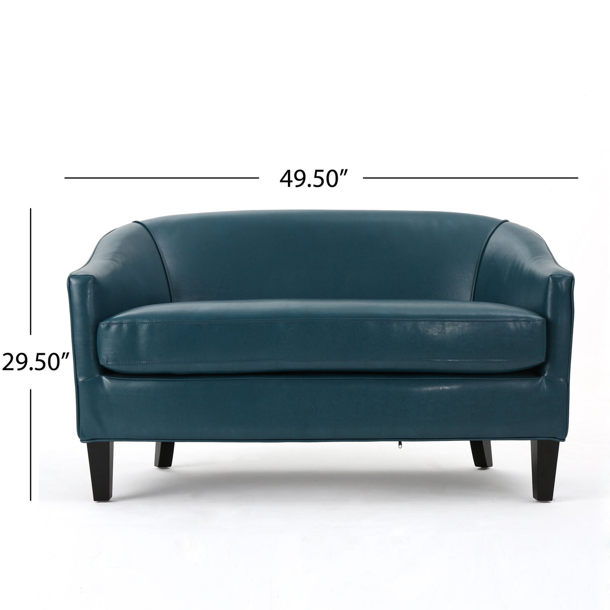 Christopher Knight Home Justine Leather Loveseat, Teal Christopher Knight Home