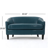 Christopher Knight Home Justine Leather Loveseat, Teal Christopher Knight Home