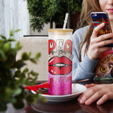 AGH 25 oz Sublimation Glass with Bamboo Lid, 6 Pack Frosted Sublimation Beer Can Glass, Gradient Color Material, Suitable for Beer, Juice, Ice Water, Drinks, Etc. AGH