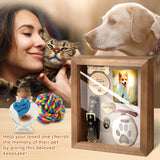 CALPALMY Pet Memorial Box - 11" x 9" Wooden Keepsake Shadow Box Kit with Paw Print Clay, Memorial Bottle & Photo Frame – Pet Loss Sympathy Gift for Dogs & Cats CALPALMY