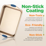 NutriChef 6-Piece Nonstick Bakeware Set - Premium Carbon Steel Baking Trays w/Heat-Safe Silicone Handles - Includes Loaf Pan, Muffin/Cupcake Pan, Round & Square Roaster Pans, Cookie Sheet - NCSBSG36 NutriChef