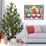 igoodom Diamond Art Kits for Adults, Christmas Diamond Painting Kit, Full Drill Round Christmas Gnome Diamond Art Kits, DIY Gem Art and Crafts for Home Wall Decor Gift 16x12inch igoodom