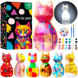Goodyking Paint Your Own Cat Lamp Kit, DIY Cat Crafts Night Light, Painting Kit Arts & Crafts for Kids Ages 8-12, Art Supplies Birthday Party Valentine Gift for Teens Girls Boys Age 3 4 5 6 7 8+ Goody King