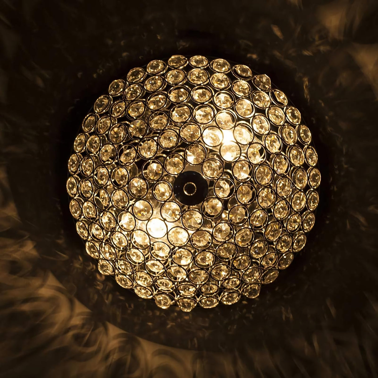 Litaddscen Modern Chrome Flush Mount Crystal Ceiling Light,2-Light Crystal Chandelier Ceiling Lighting for Bedroom Living Room Closet Kitchen,Hallway Light Fixtures with Sparkling Crystal Metal Shade Litaddscen