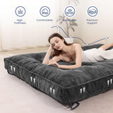 cidludto 8 Inch Queen Size Futon Mattress, Extra Thick Futon Sofa Bed Upgraded Japanese Floor Mattress Queen Floor Futons Mattresses with Tie Foldable Japanese Futon Mattress 8", Grey cidludto