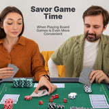 Queensell Folding Game Table with Double Sided Mat, Foldable Board Game Table for Mahjong, Domino, Poker, Puzzle, Card - 35 x 35 x 27 Inches with Storage Bag Queensell