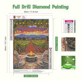 GHHKUD Diamond Painting Kits Vineyard at Sunset for Adults, DIY 5D Diamond Painting, Full Drill Summer Landscape Diamond Art Kits Art Pictures for Relaxation Gifts Home Wall Decor 30x40cm GHHKUD